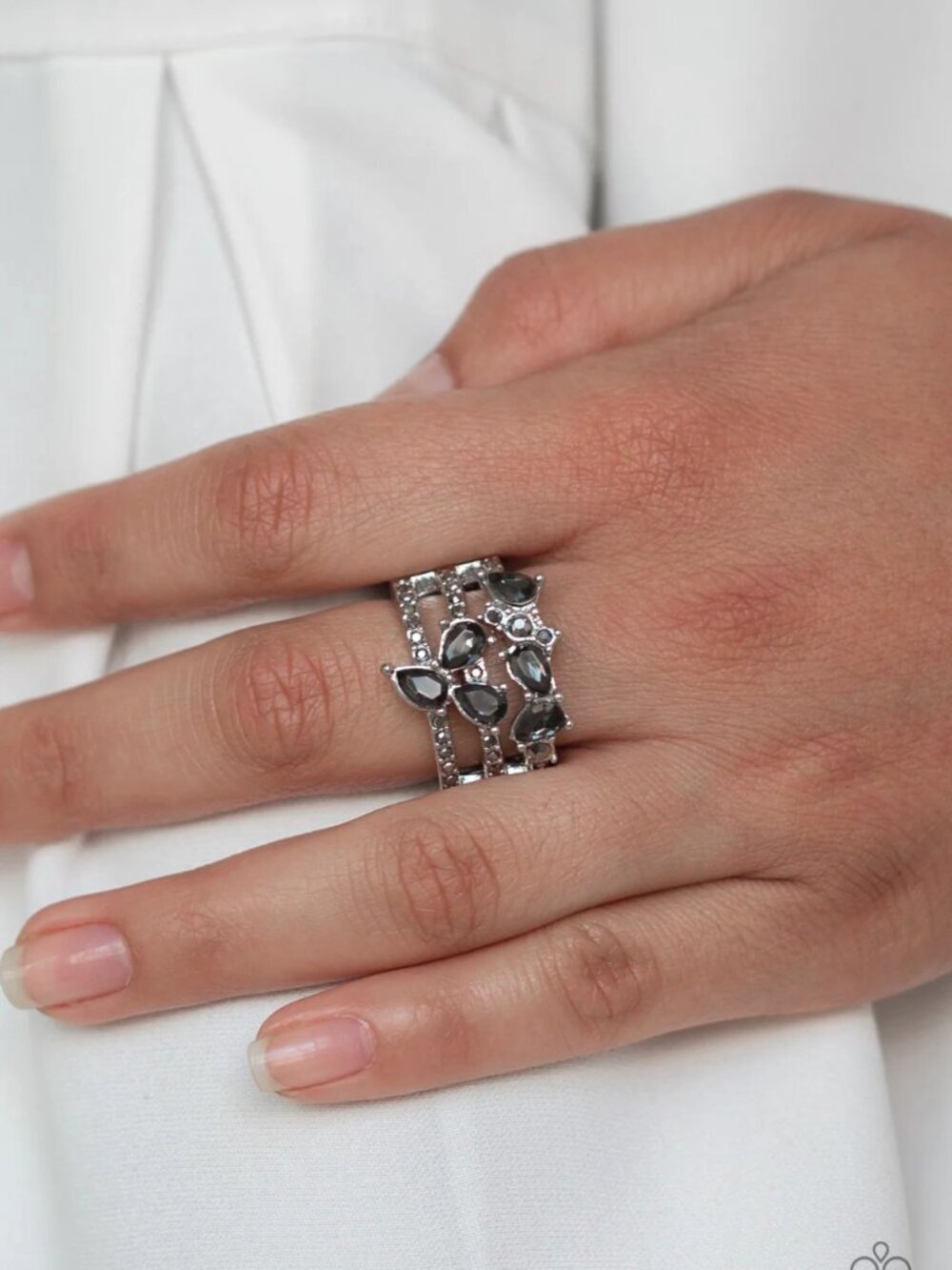 Paparazzi Jewelry Accessories - Blink Back TIERS - Silver Ring - Vintage